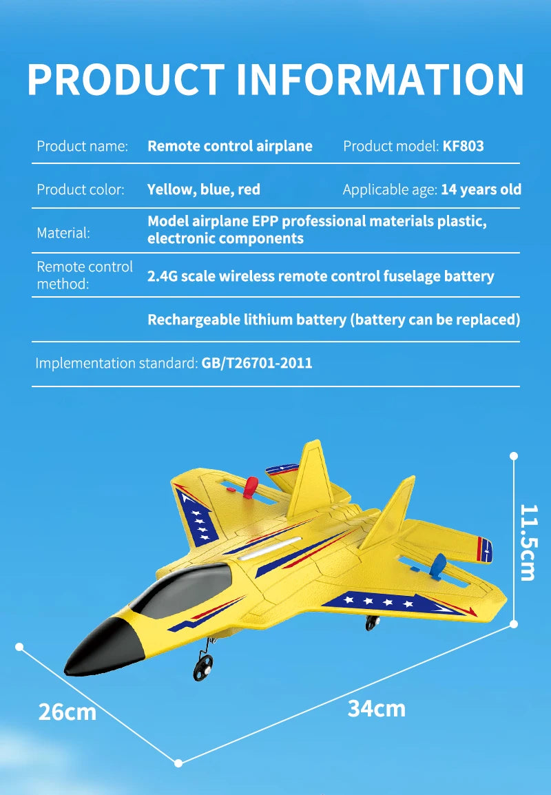 RC Plane KF803 2.4G With LED Lights RC Flying Model Glider RC Vertical Plane EPP Foam Toy Airplane Gifts For Kids