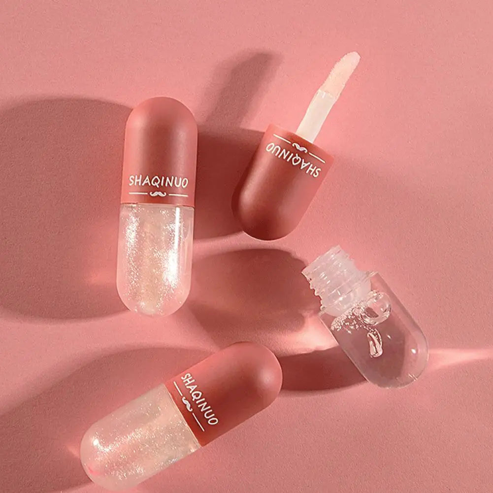 4Colors Lip Gloss Set Water-Gloss Lip Glaze, Moisturizing, Waterproof, Non-Stick Cup, High Pigment & Long-Lasting