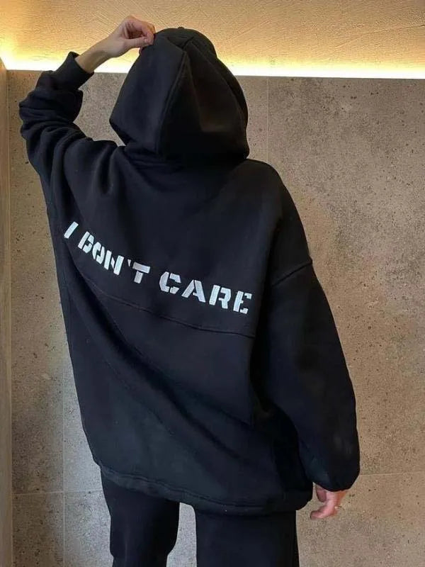 Two Piece Drawstring Set Long Sleeved Letter Print Hoodies Loose Sweatshirt Jogging Pants Outfits Autumn Women Sports Hooded