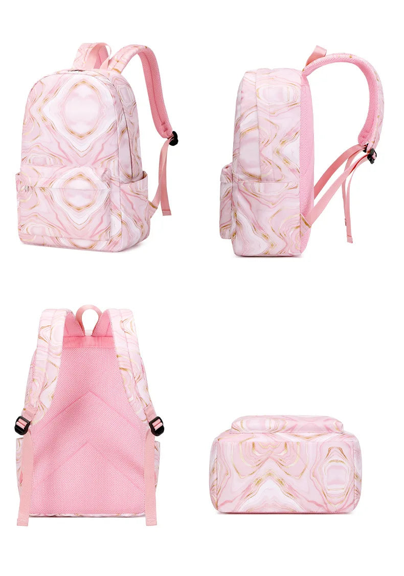 School Bags for Teenagers Girls Schoolbag Large Capacity Printing School Students Backpack Set Lunch bag Kids Cute Book Bags