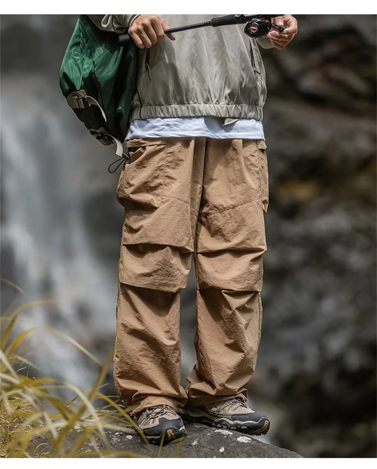 Men's Spring Autumn Japanese Style New Waterproof Hip Hop Mountaineering Pants Casual Harajuku Work Cargo Outwear Trend Pants