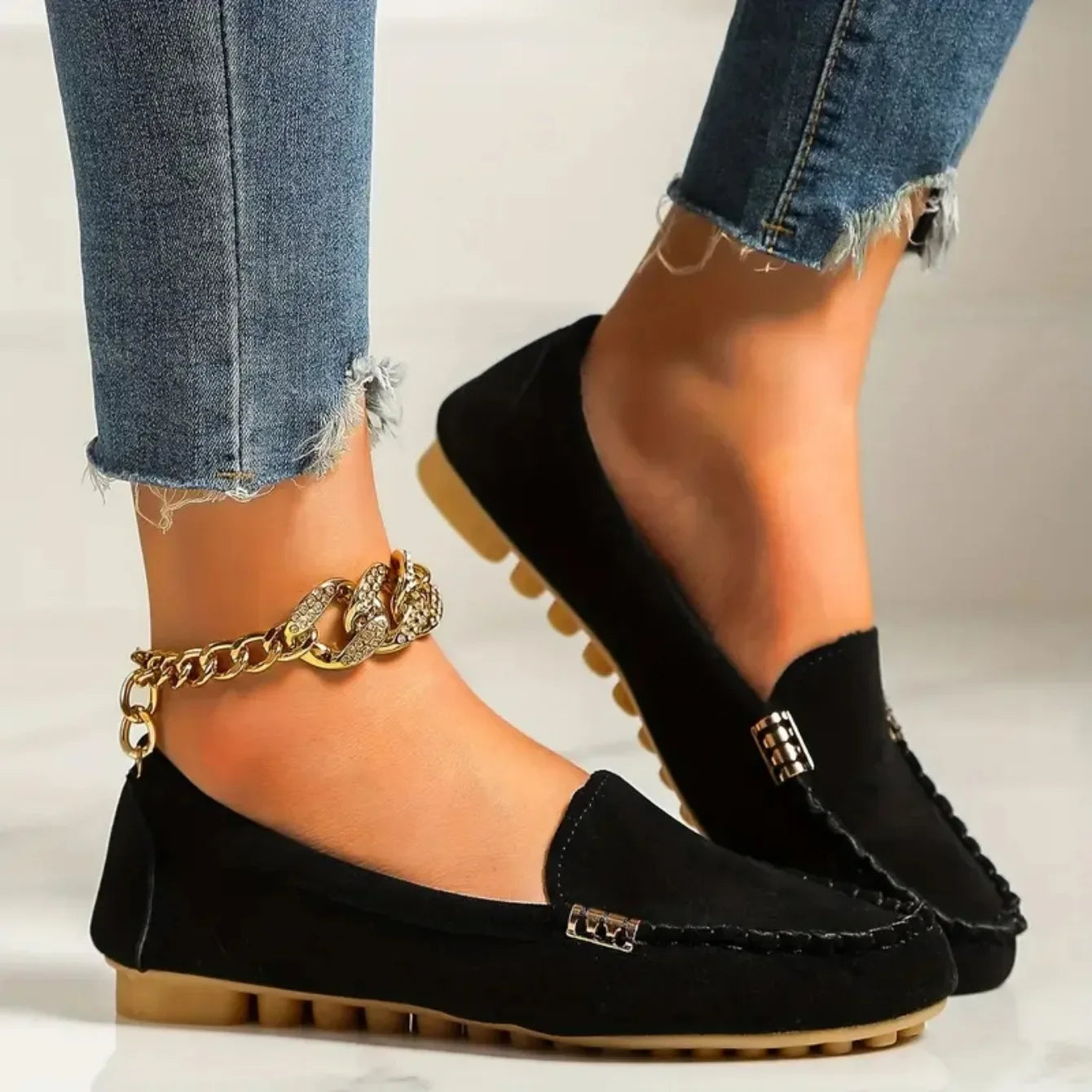 Women Flats Spring Autumn Wear-resisting Loafers Casual Fashion Single Shoes Non-slip Soft Flat Sneakers Women Zapatos De Mujer