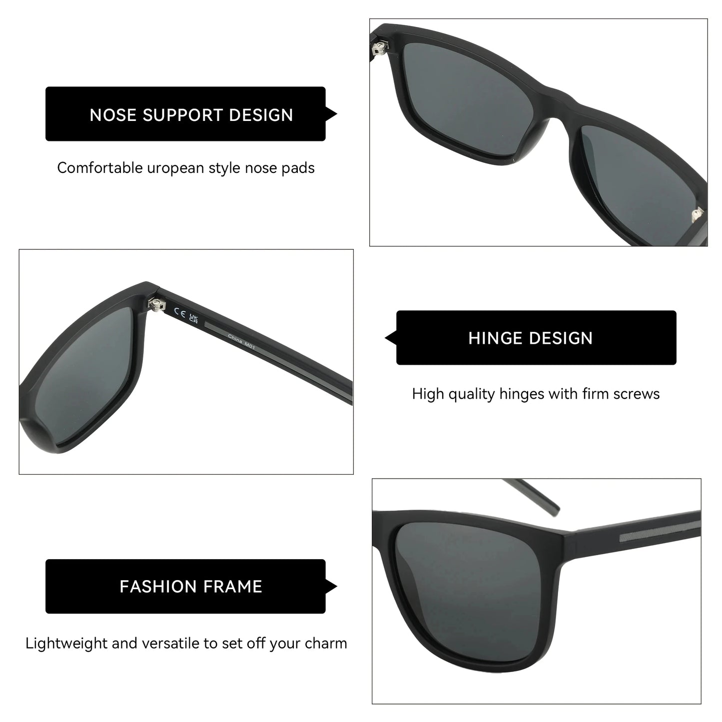 BLUEMOKY New Popular Polarized Prescription Sunglasses For Men Women UV400 Protection TR-90 Square Progressive Sun Glasses
