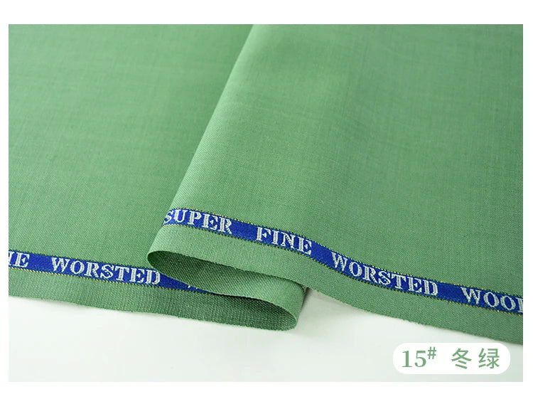 High Count 50% Worsted Wool Fabric For Suits Sewing Blazer Vest Pants Coat DIY High End 280g/m Serge Cloth Material 50X150cm