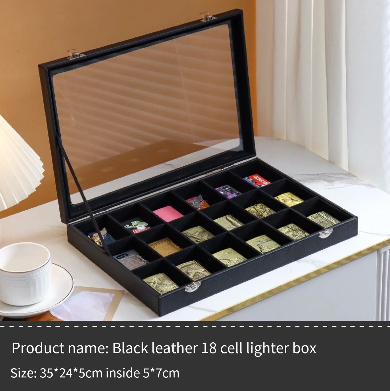 Lighter Storage Box Lighter Holder Display Box Windproof Lighter Display Stand Transparent With Lid Dustproof Large Capacity