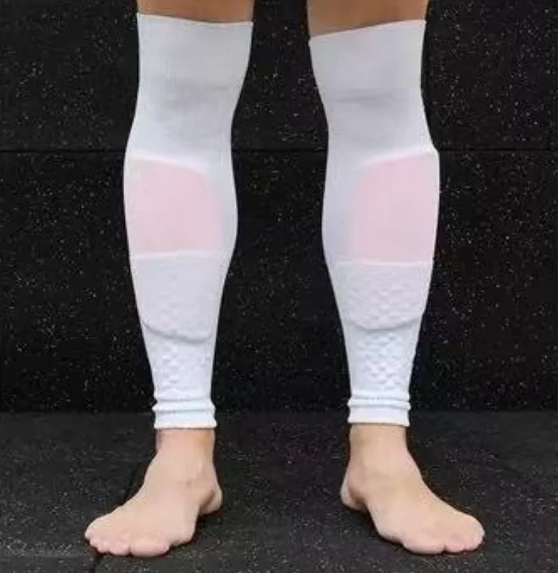 Football protective socks over knees, men's basketball pressure leg covers, knitted breathable, non-foot pressure fixed socks