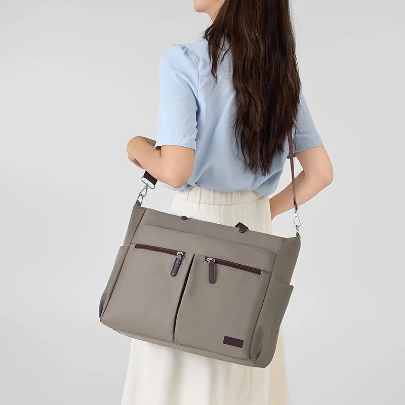 【 Laptop Bag 】 Nylon casual ladies' laptop bag, daily commuting briefcase, lightweight double main pocket single-shoulder bag