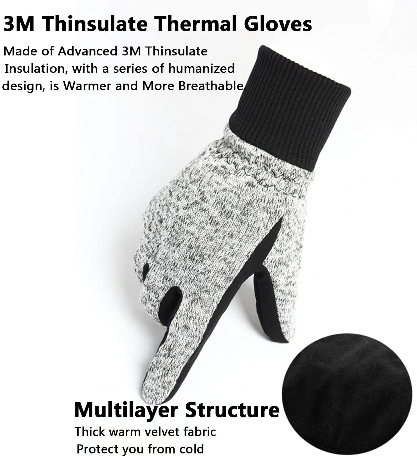 1pcs Winter Gloves -20℉ Thinsulate Thermal Gloves Cold Weather Warm Gloves Running Gloves Touchscreen Bike Gloves for Men Women