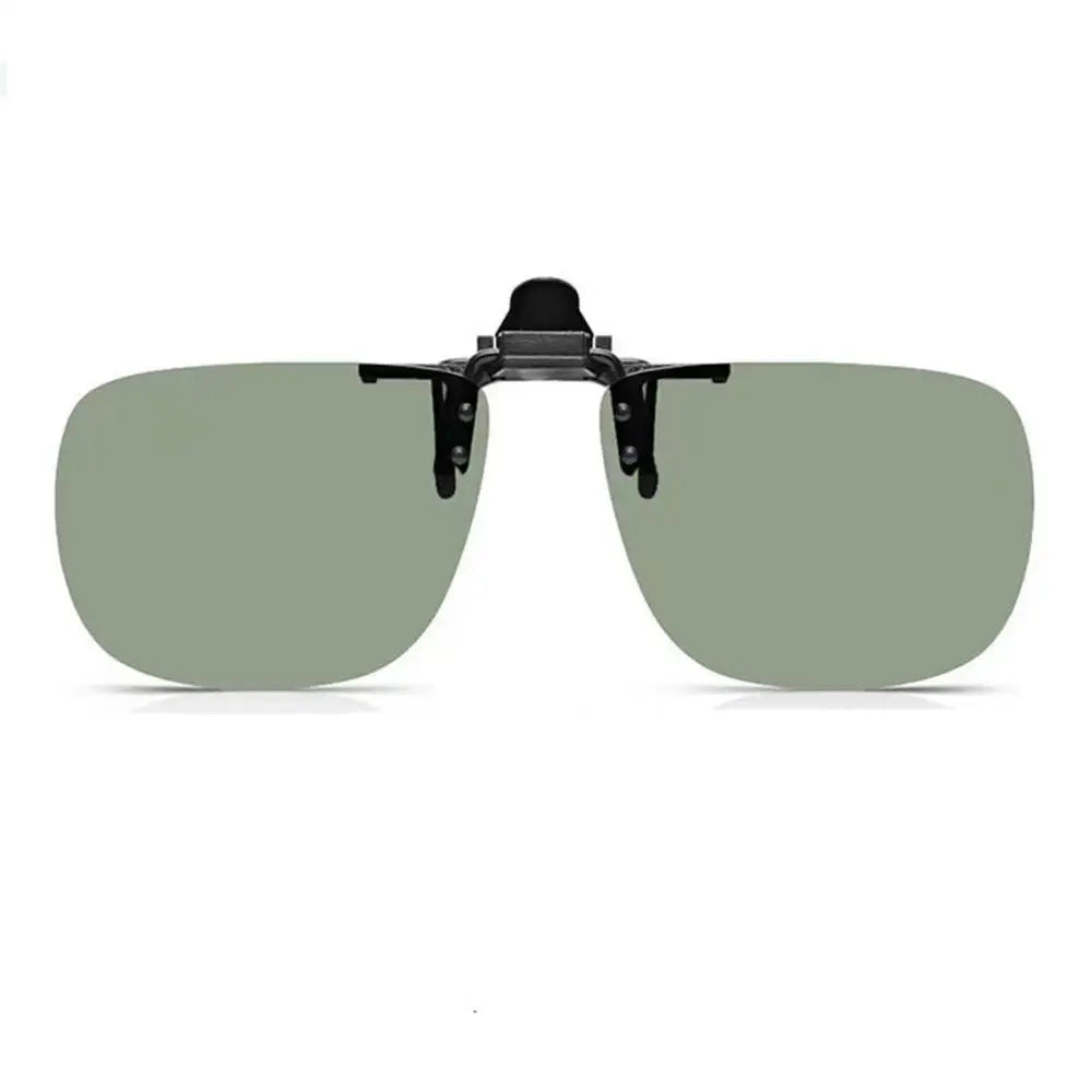 Polarized Sunglasses Men Clip On Yellow Lenses Night Vision Rimless Rectangle Sun Glasses Anti-glare UV400 Goggles 2026 Eyepiece