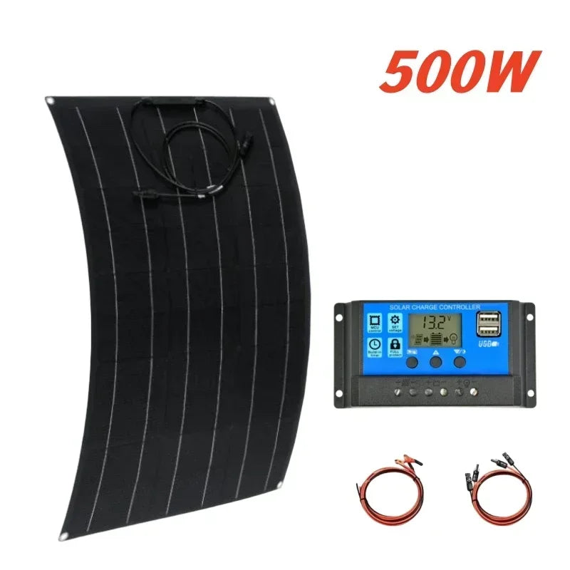 Solar Panel 500w1000w1500w2000w Super Power Suitable For RV Boat Car Household  Camping 18V 36V Battery Charger Solar Panel Kits