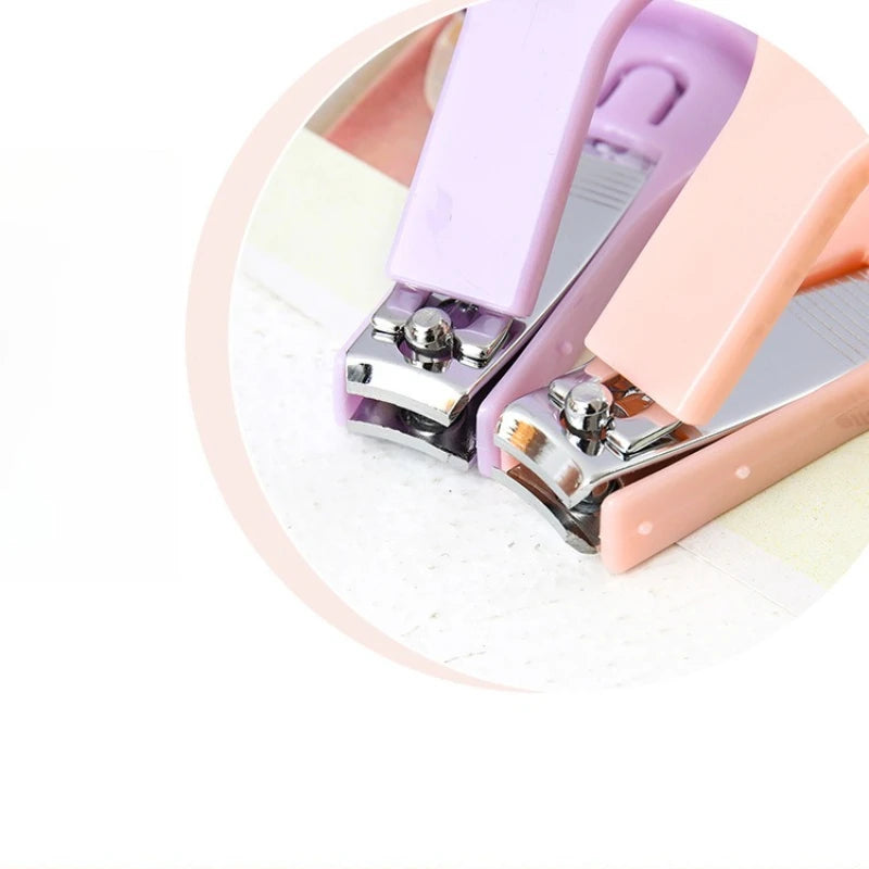 Nail Clipper Anti-Splash Portable 1pc Stainless Steel Cute Macaron Colors Compact Design Home Travel Manicure Nail Tools