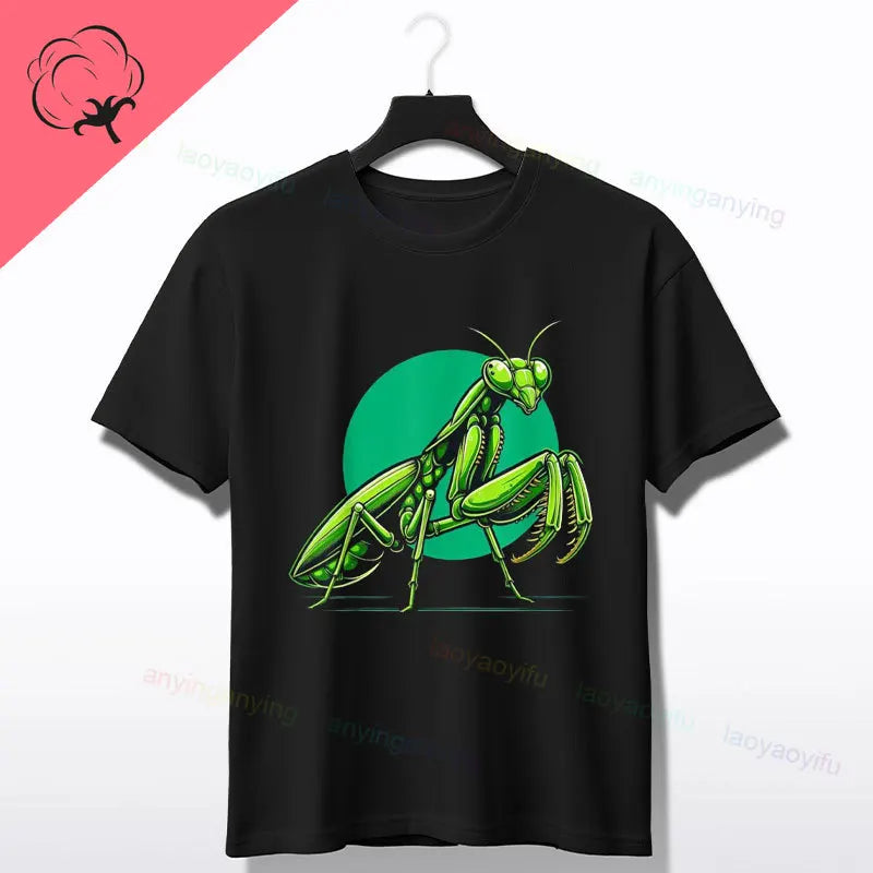 Praying Mantis Insects Bug Love Praying Mantis- Retro T-Shirt 100% Cotton Short Sleeve O-neck Tee Humor Style Design Casual Wear