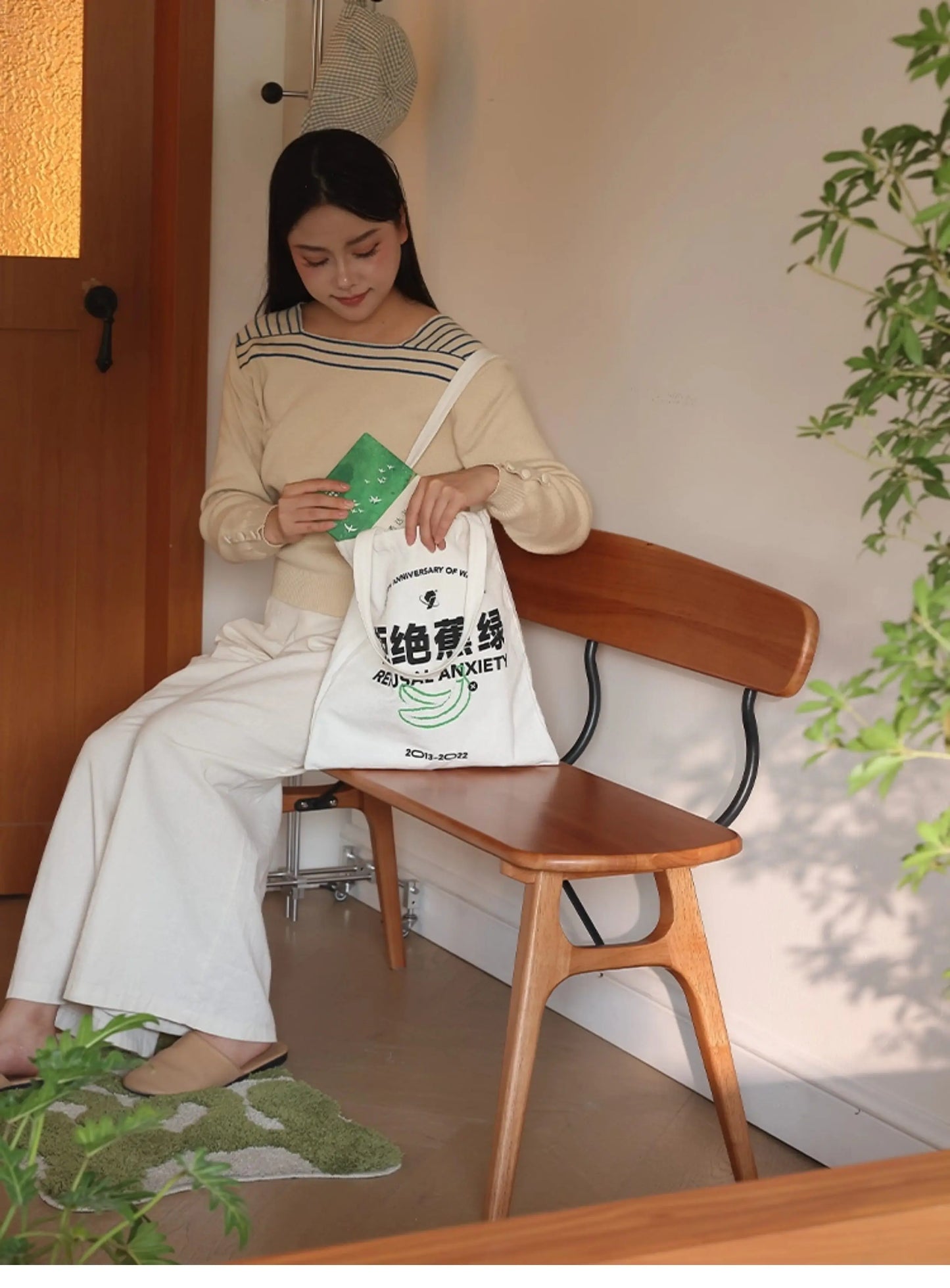 Medieval style solid wood bench small apartment simple household dining table living room backrest bedside porch shoe change cha
