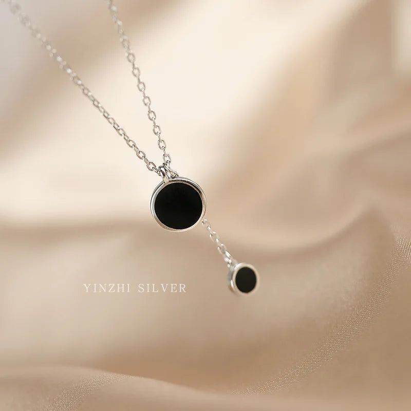 Popular 925 Sterling Silver Fashion Round Necklace For Women Fine Jewelry Wedding Party Birthday Gift