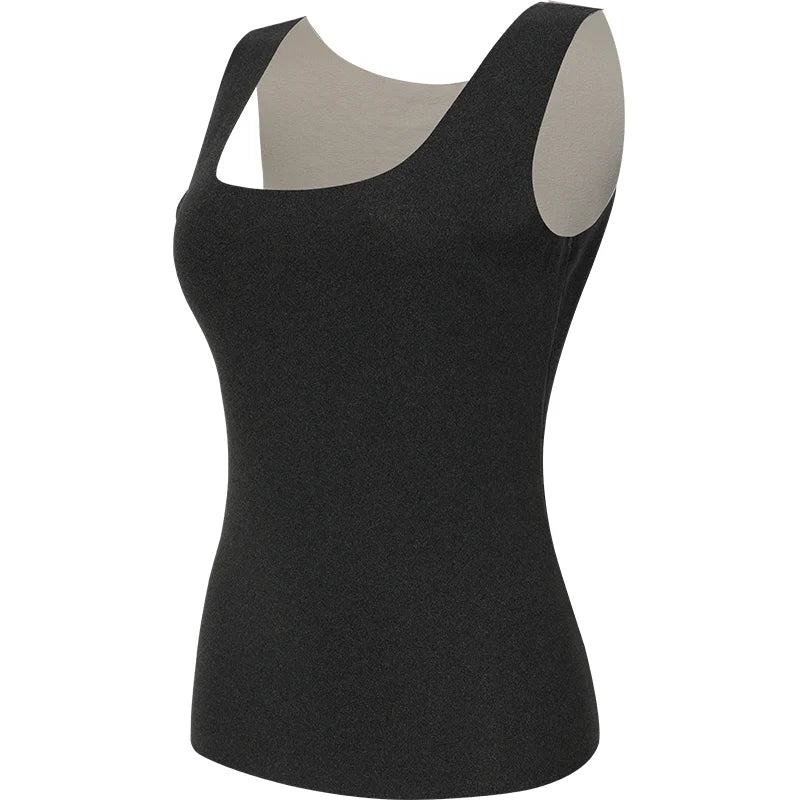 Women's Thermal Vest Double-Layer Thickened Tank Top Keep Warm Outer Wear Shirt Heating Inner Soft Bottoming Sleeveless Top