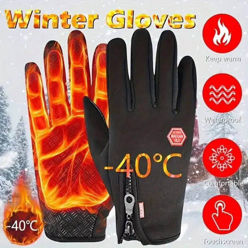 Outdoor Warm Gloves Autumn Winter Thermal Sport Cycling Running Bicycle Ski Gloves for Camping Hiking Motorcycle Gloves MenWomen