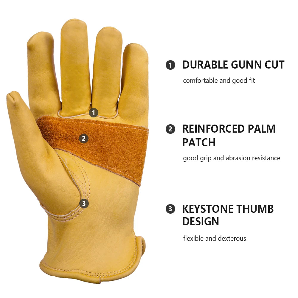 Cowhide Motorcycle Gloves Breathable Gloves Racing Gloves Outdoor Sports Protection Hunting Multipurpose Working Security Gloves