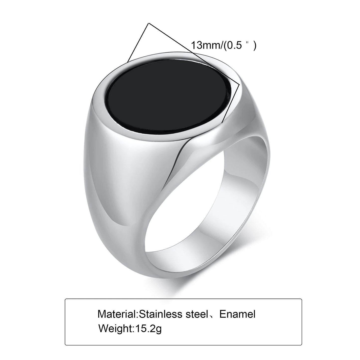 Vnox Stylish Square Natural Stone Signet Rings for Men, Stainless Steel Metal Finger Ring Party Gift Jewelry