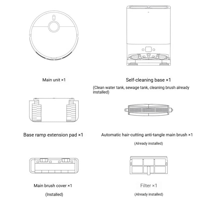 【Xiaomi】 Robot Vacuum H40, 10,000 Pa Powerful Aspiration, Ultra-Accurate Cleaning with Navigation LDS, 2-in-1: Vacuum and Wash