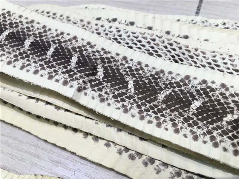Genuine Leather Snake Leather for DIY, Natural Color Grain, Handmade Belt, Shoe, Handbag, Primary Color, Small