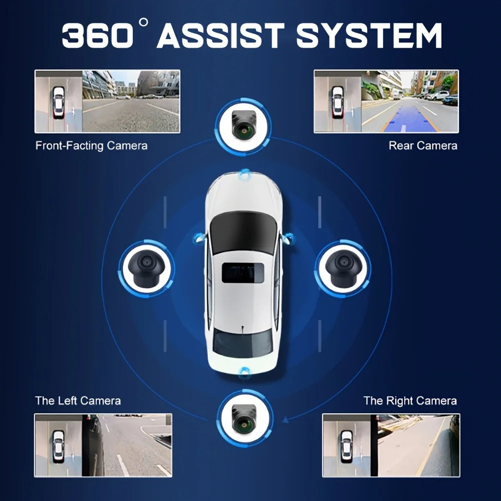 360°Surround Bird View Car Camera Panoramic Left Right Front Rear 4-way Camera for Car Android Player AHD1080P/720P
