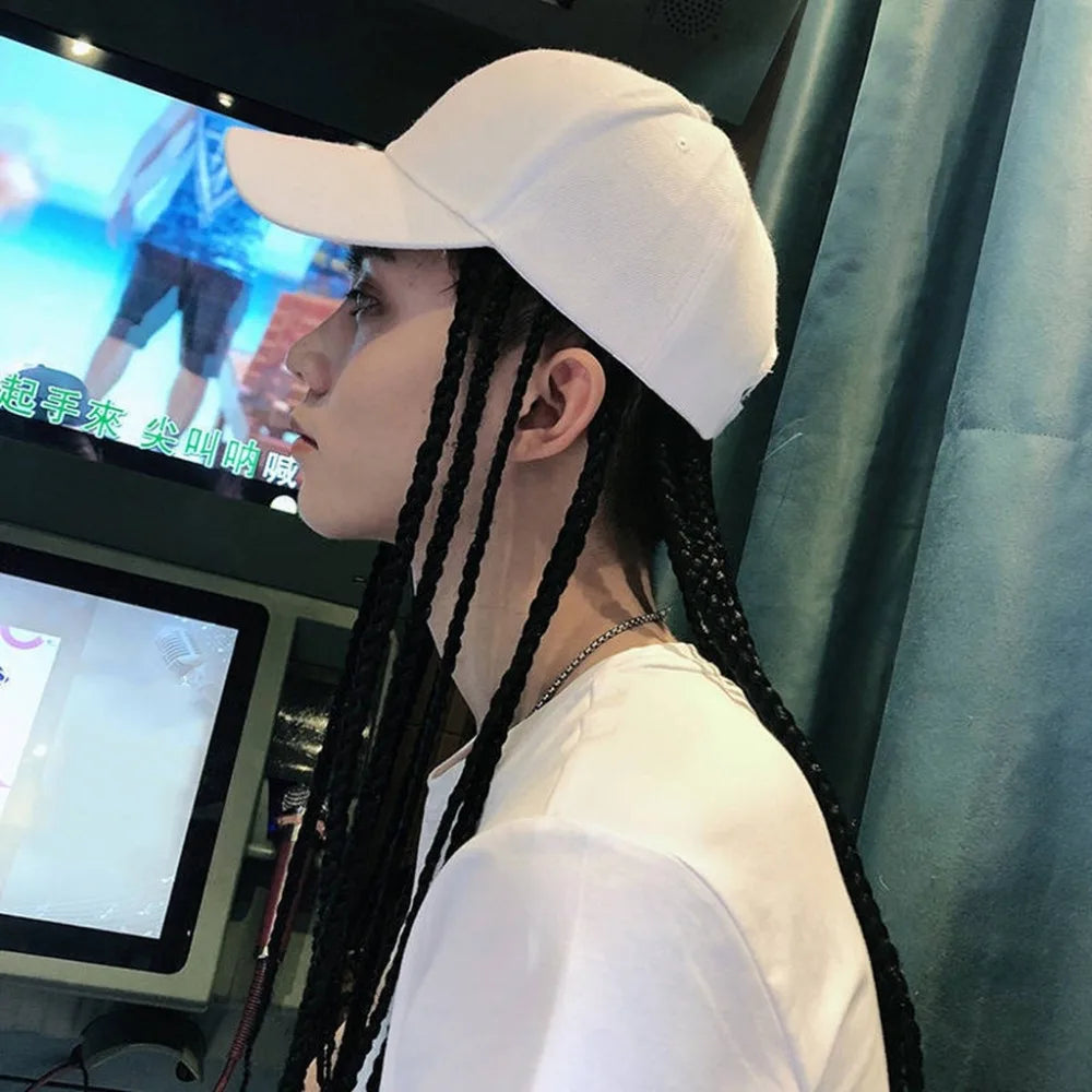 Baseball Cap Wig Hip Hop Hat Peaked Cap Daily Wear Wig Hair Dreadlocks Cap 35cm Synthetic Wig Braid Sun Visor Hats Lady Men