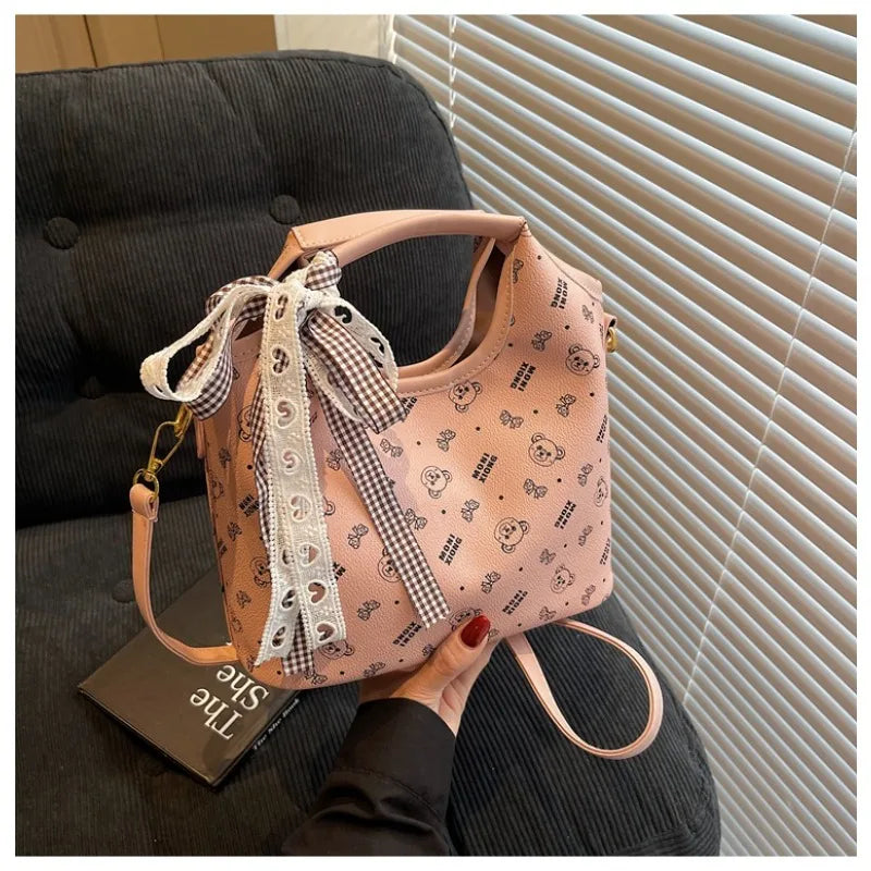 Popular bags for women, new fashionable French printed armpit tote bag, minimalist handbag, diagonal cross bag