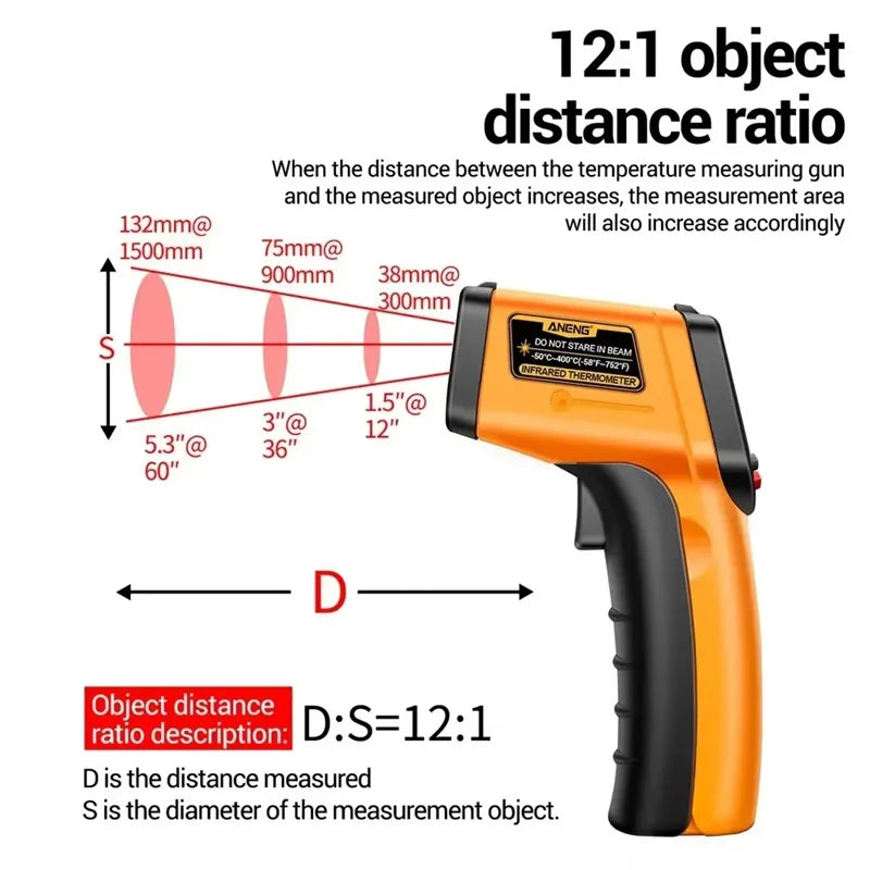 TH201 Digital Thermometer Handheld Non-Contact Laser Temperature Meter Gun Temperature Tester Instruments Pyrometer 2025