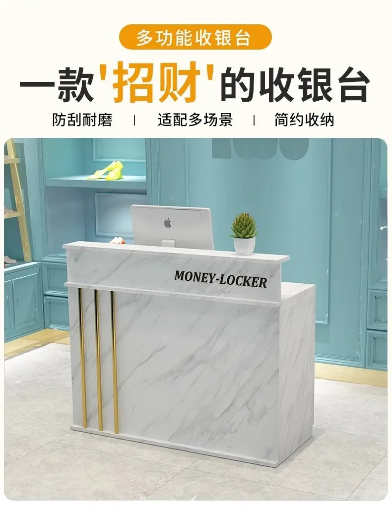 Modern Salon Bar Counter Simple Beauty Small Clinic Hair Salon Reception Desk Escritorio De Recepcion Commercial Furniture