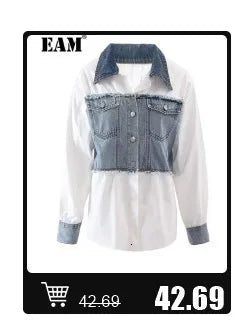[EAM] Women Black Mesh Irregular Fish Spliced Big Size Blazer New Lapel Long Sleeve Jacket Fashion Spring Autumn 2026 CPG2902