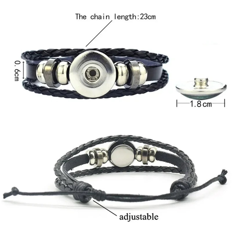Palestine Flag Leather Bracelet Men Women Retro Multi-Layered Braided Bracelets Fashion Jewelry Accessories Patriotic Trinkets
