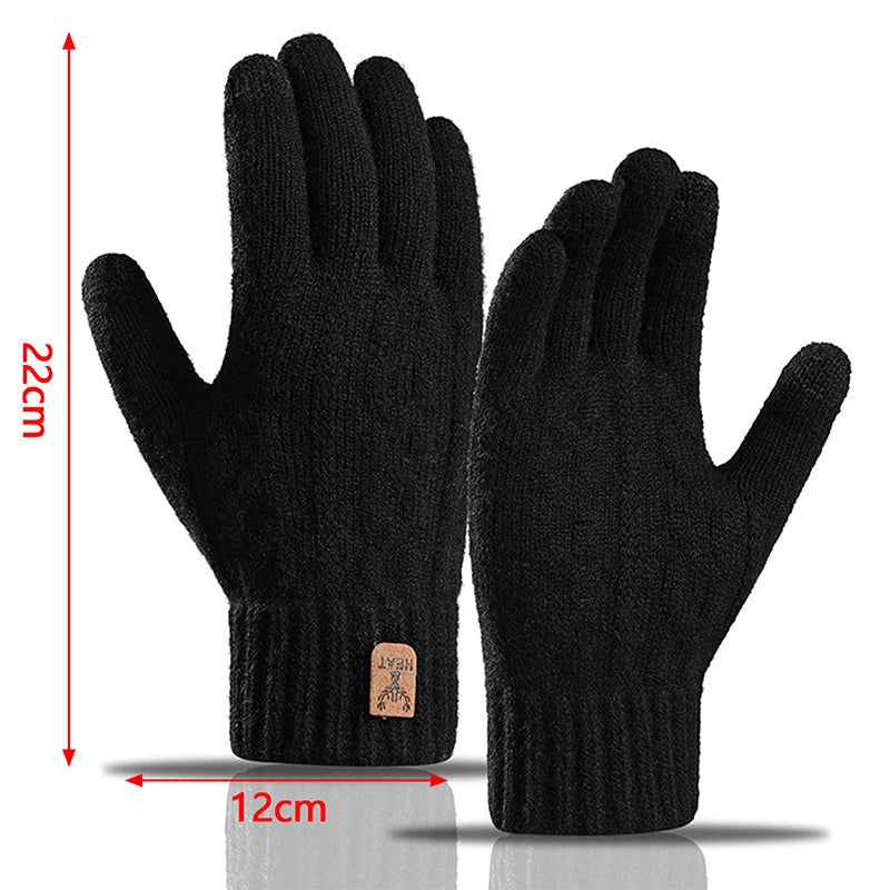 1Pair Warm Gloves Winter Gloves For Men Cold-proof Warm Gloves Cycling Full Finger Touch Screen Gloves Mountaineering Gloves