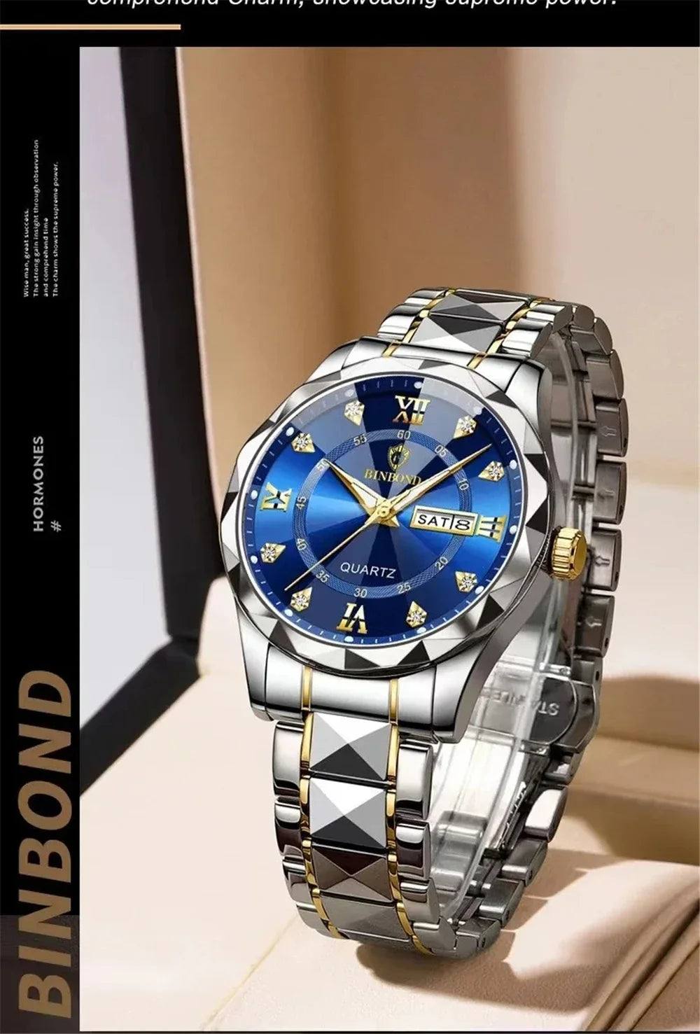 Watch For Men Original Top Brand All Black Stainless Steel Men's Wristwatch Classic Business Waterproof Japan Movement