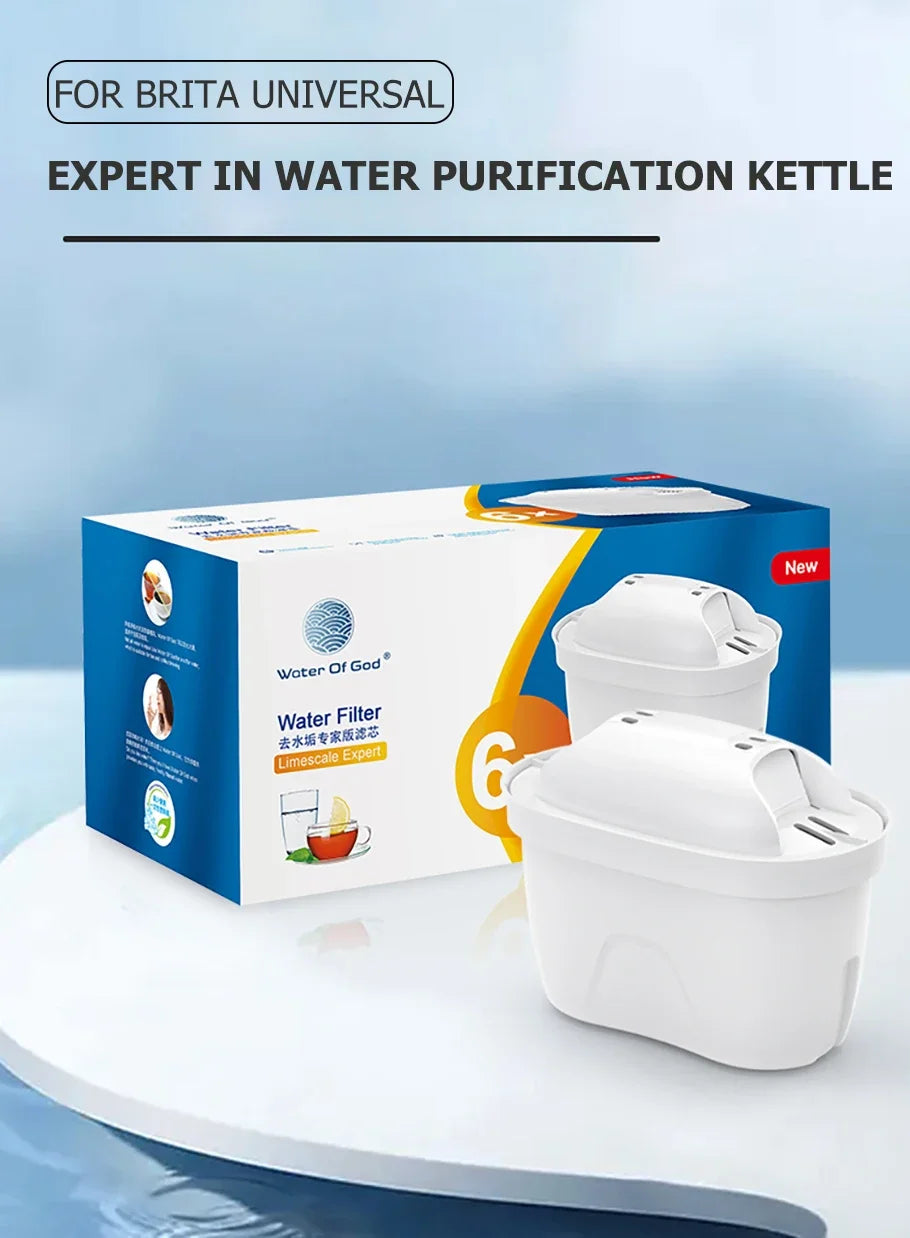 For Brita Maxtra 2PCS/6PCS Water Filters Cartridge Limescale Chlorine Impurities Purify Kettle Activate Carbon Water Filter