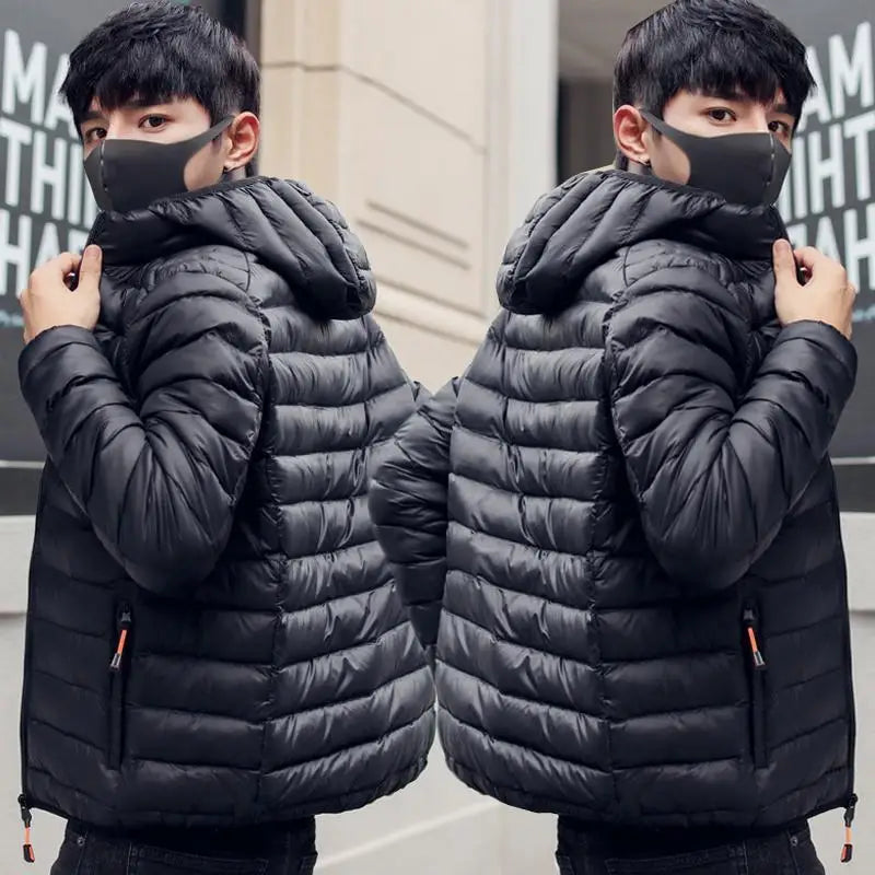 Men's Lightweight down Cotton Jaet ort Sle Casual Hooded Coat Haome Cotton Outerwear Winter New Arrival
