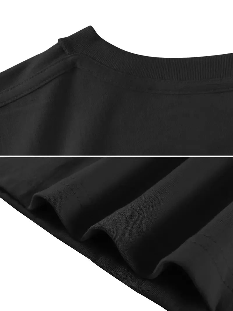 The 2025 New Men's Pure Cotton T-shirt Is Comfortable, Breathable and Of High Quality. It's Popular for Beach Trips Parties Ins