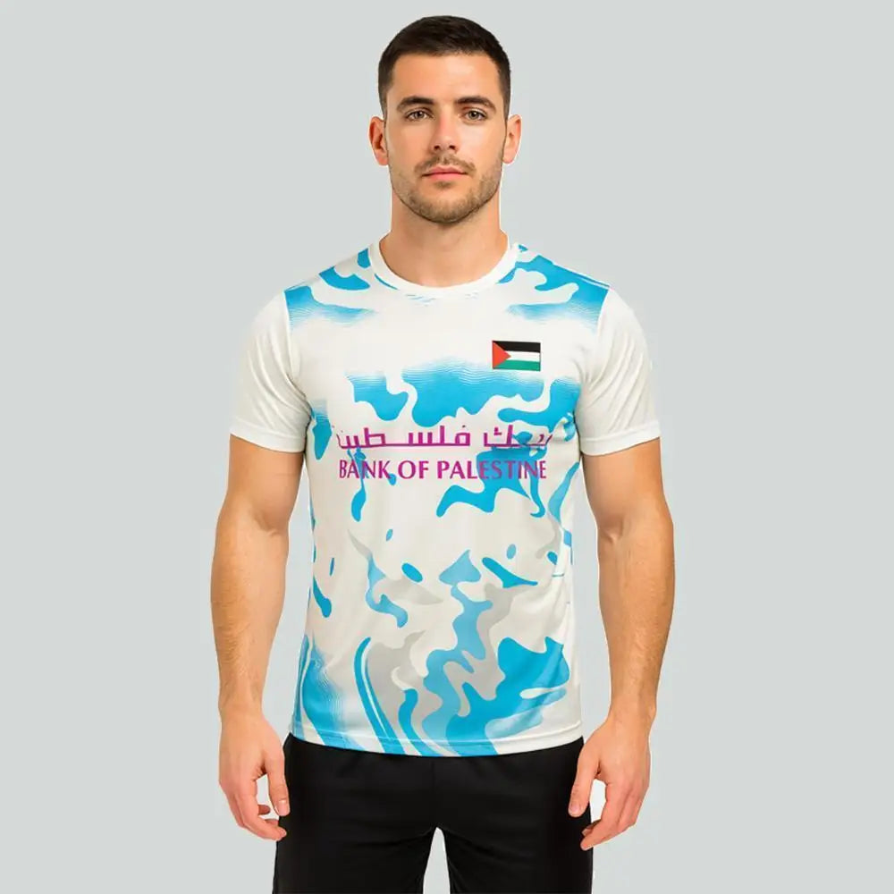 Palestine Flag Print T-shirt Breathable Training Soccer Jerseys For Men And Women Street-style Short-sleeved Crew Neck Tees