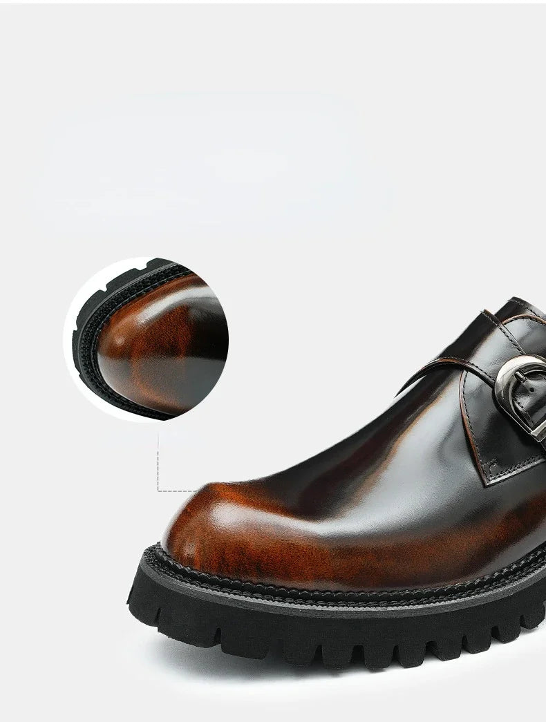 Italian Patent Leather Mens Dress Shoes Luxury Brand Handmade Fashion Platform Elegant Genuine Leather Wedding Oxfords Shoes Man