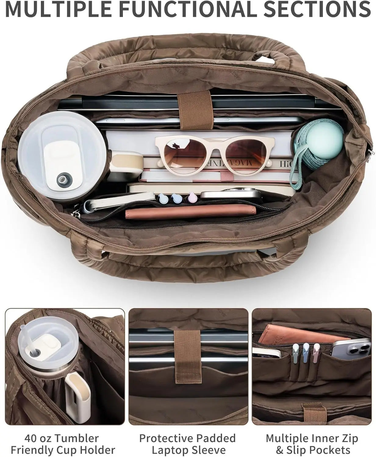 Women Tote bag large-capacity shoulder bag multi-functional travel toiletry makeup bag
