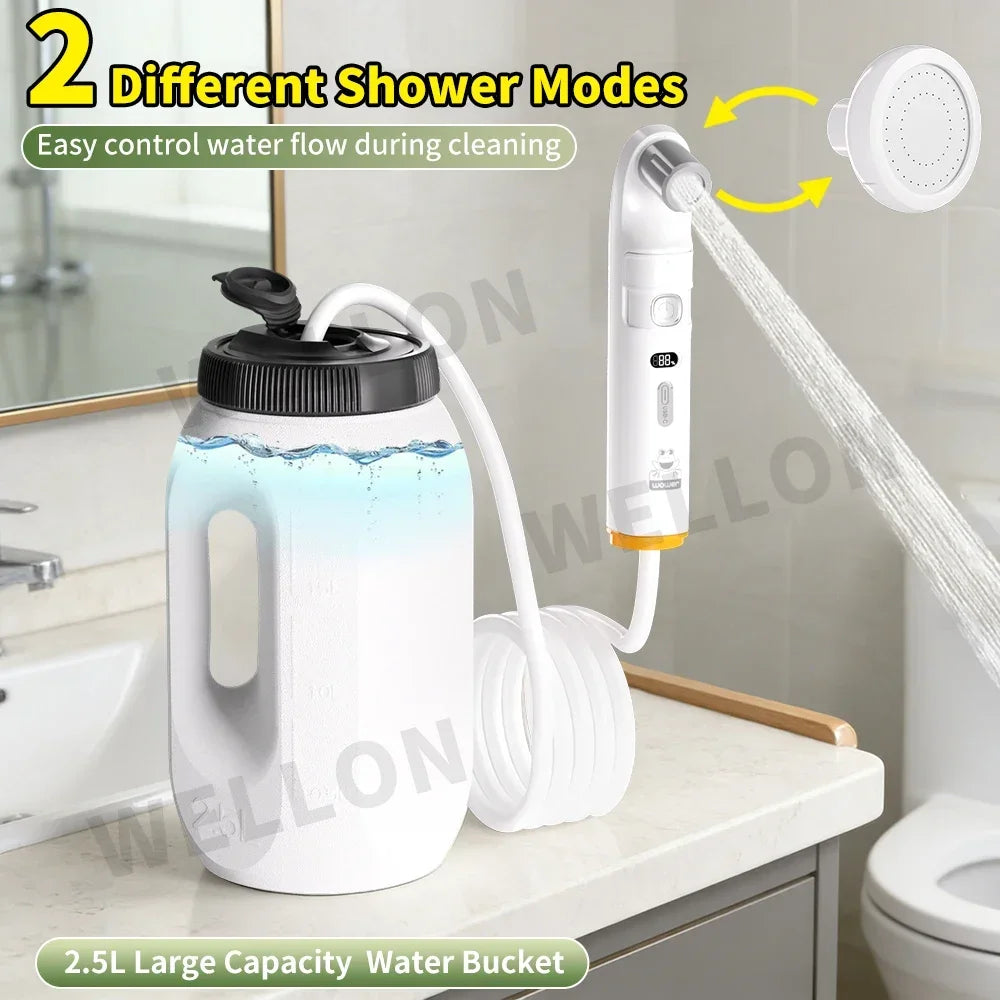 Portable Bidet Handheld Shataff Electric Bidet Dual-purpose Head for Personal Hygiene Cleaning Travel Camping Bidet RV Garden