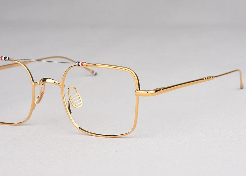 Double-beam Square Spectacle Frame TB909 Pilot Women's Glasses Frames Pure Titanium Eyeglass Frames Men's Glasses Frames Fashion