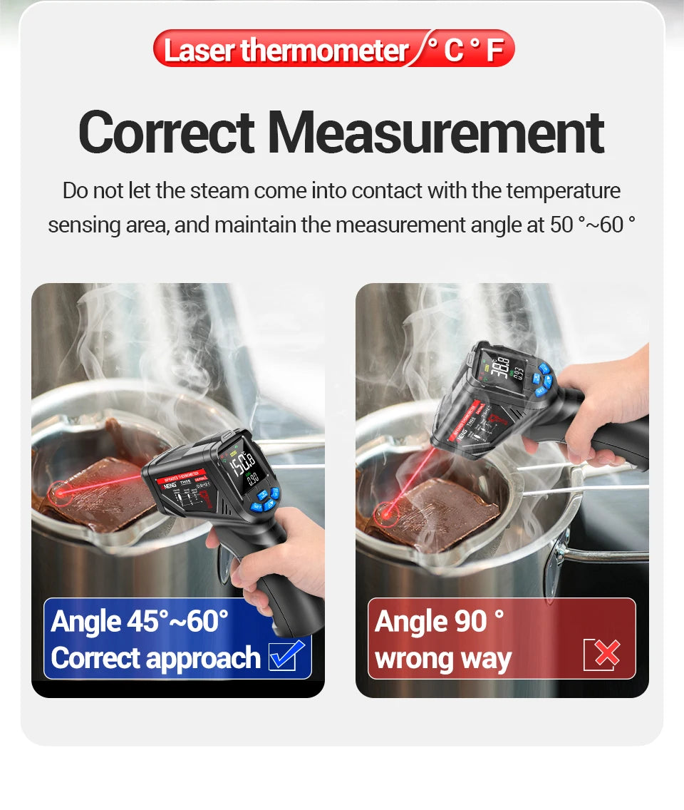 Digital Infrared Thermometer ANENG TH05  Non-Contact  -20~650℃ IR Laser Termometro Pyrometer Gun  Laser Temperature Meter Tools