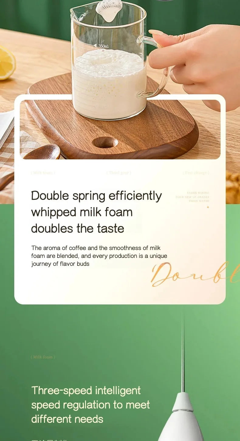 Wireless Milk Frothers Electric Handheld Blender Electrical Mini Coffee Maker Whisk Mixer With USB For Coffee Cappuccino Cream