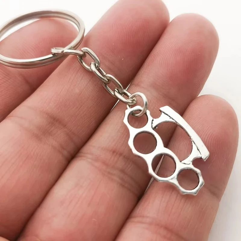 Brass Knuckles Pendant Necklace for Women Men Neck Chain Vintage Summer Goth Jewelry Trend Accessories Holiday Gifts