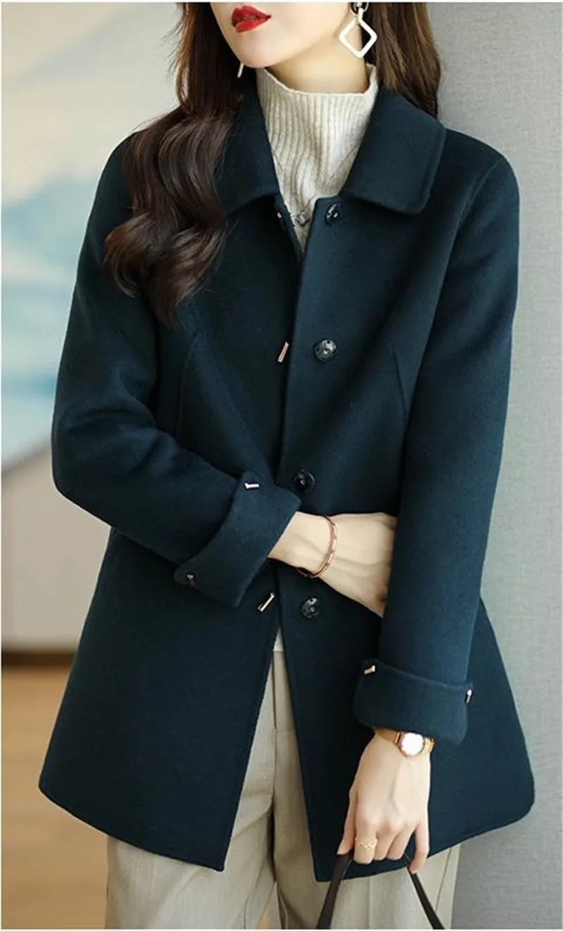 Woolen Coat New Women's Fashion Coat Autumn Winter 2025 Small Casual Woolen Jacket Slim Versatile Ladies High-grade Overcoat Top