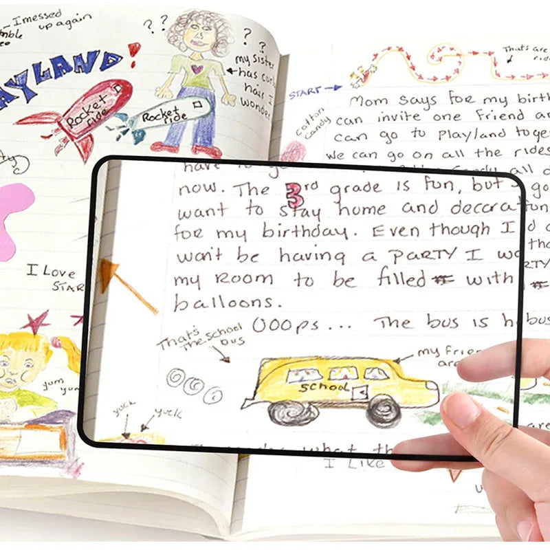 Full Page Large Sheet Magnifier Magnifying Glass Reading Aid Glass Page Magnifying Lens Reading Magnifier