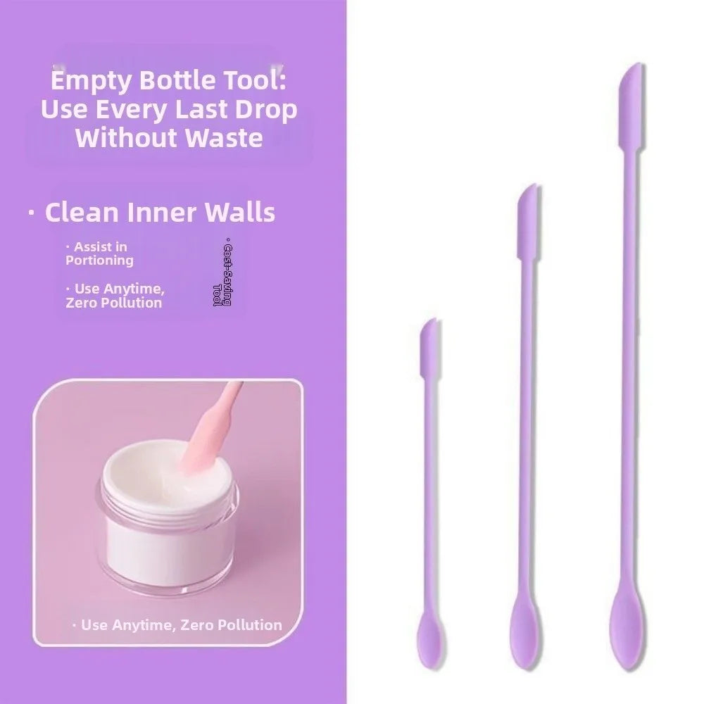 3pcs Portable Mini Silicone Scraper Soft Lengthened Face Mask Brush Double-head Cosmetic Digging Spoon Makeup Brushes Set