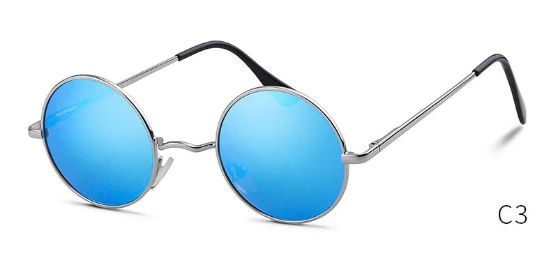 Trendy Round Polarized Sunglasses High Quality Brand Design Vintage Party Men Circle Small Frame Women Yellow Shades Sun Glasses