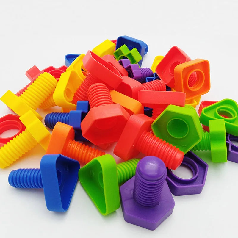 Plastic Nuts And Bolts For Kids Screw Building Blocks Fine Motor Skills Montessori Educational Toys Bloc De Construction