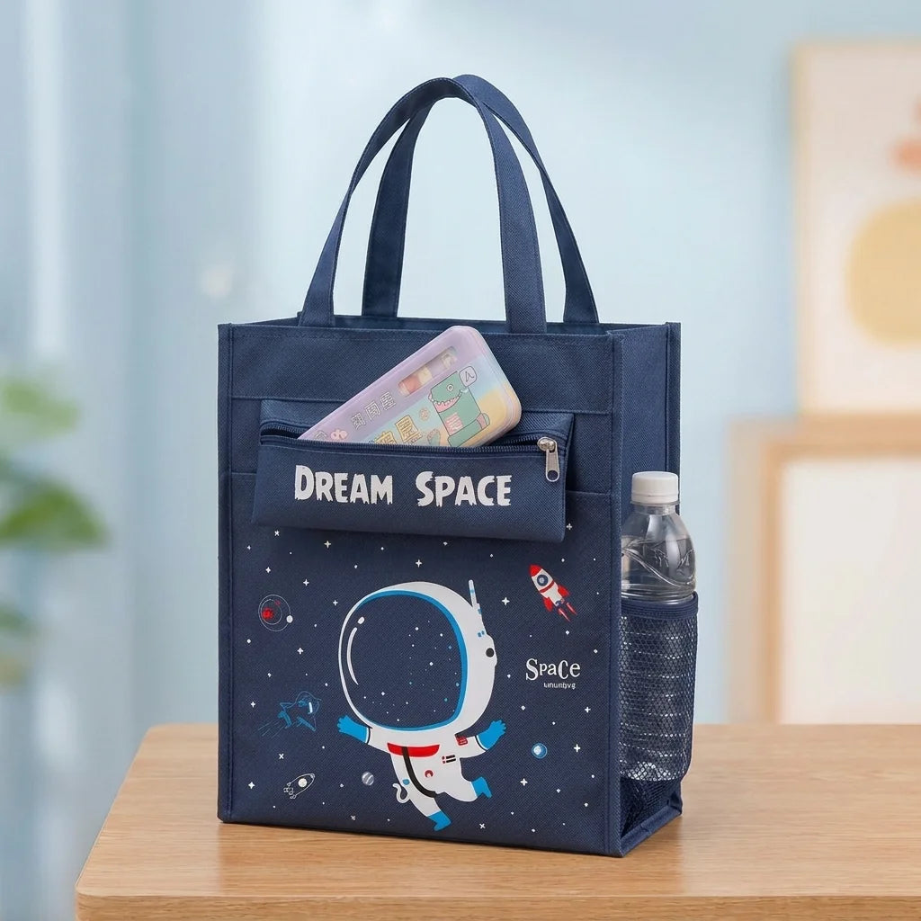 School Tote Bag Large Capacity A4 Book Handbag Oxford Waterproof Student Tutoring Bag Document Storage Bag For Boys Girls